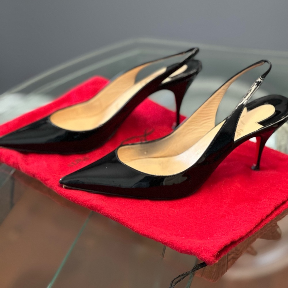 Kate Sling - 55 mm Pumps - Patent calf - Black - Christian Louboutin